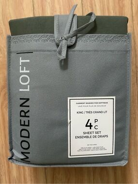 King 4-Piece Sheet Set - Forest Green